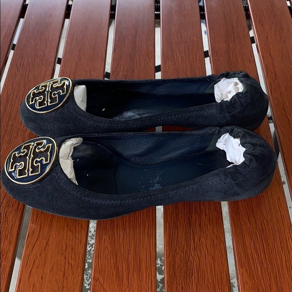 Tory Burch Shoes - Tory Burch navy blue flats used size 6-6.5